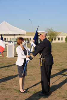 Cérémonie de remise du fanion du GSBdD Île-de-France par la ministre des Armées